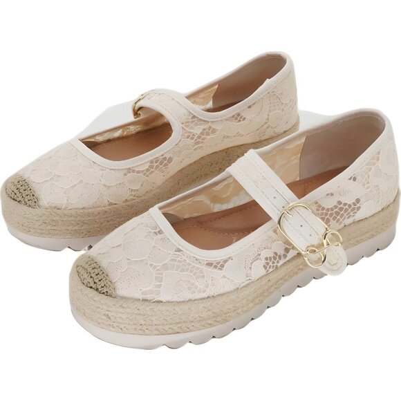 Sam & Libby Isla Lace Platform Espadrille Mary Jane Cream US 6.5M - Picture 2 of 6